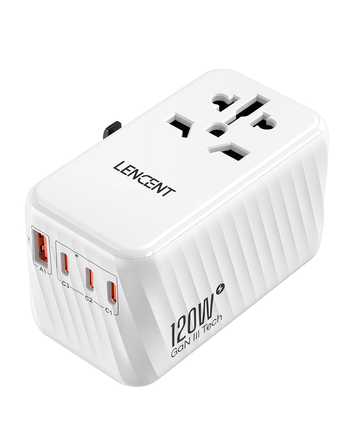 LENCENT International Travel Adapter, PA058W 120W GaN Universal Fast Charger