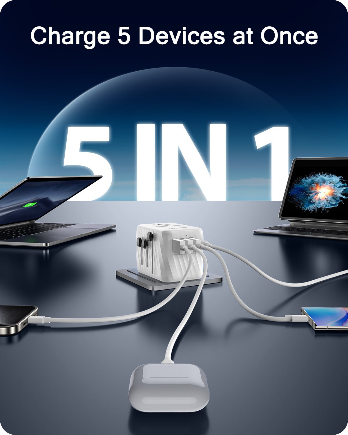 LENCENT Universal Travel Power Adapter, International Adapter, 3A1C PD Fast Charger - LencentComputers & Accessories