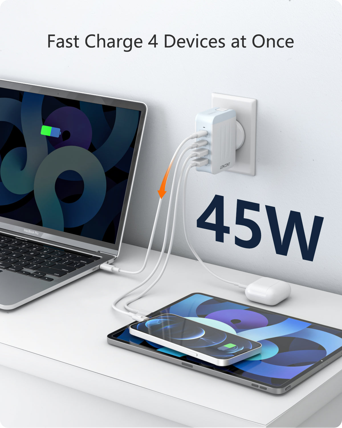 LENCENT PA053 45W USB C Non Surge Cruise Approved Charger for Royal Caribbean