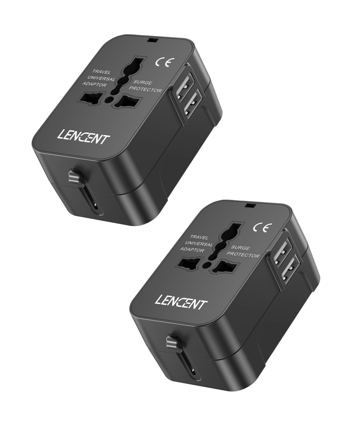 LENCENT Universal Travel Adapter, International Travel Adapter with 4 Integrated Plugs, Works in 200+ Countries - LencentComputers & Accessories