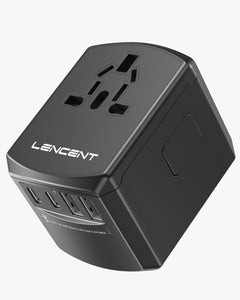 LENCENT PA007B 2A2C Universal Travel Power Adapter, International Plug Adaptor