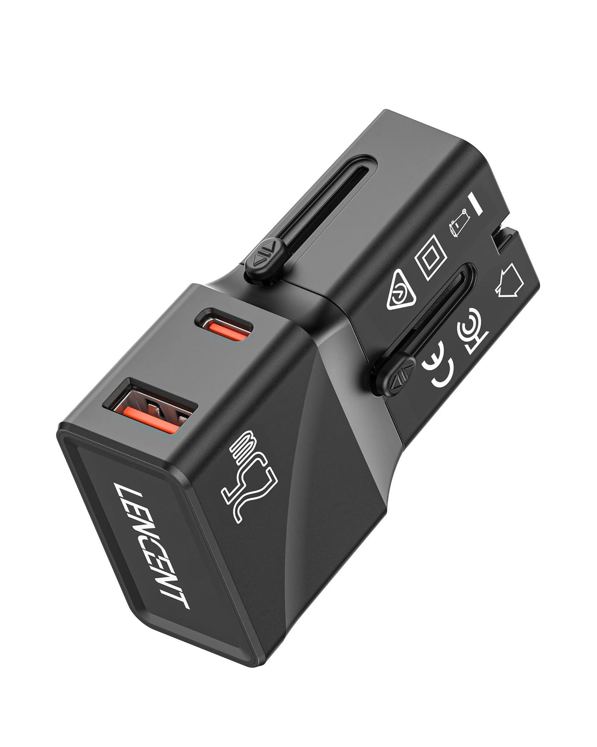 Lencent PA020 1A1C PD25W Cruise Ship Essentials, Cruise Approved Adapter with USB C Fast Charger