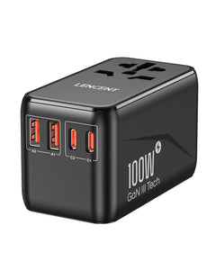 LENCENT PA048B 100W Universal Travel Adapter, GaN3 International Adaptor