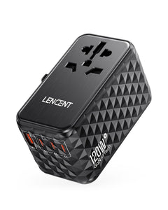 LENCENT PA055B 120W Universal Travel Adapter, GaN Travel Plug Charger Adaptor