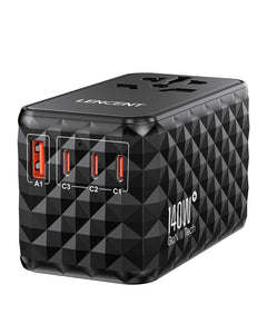 LENCENT PA055B 140W International Travel Adapter, GaN Universal Travel Adapter