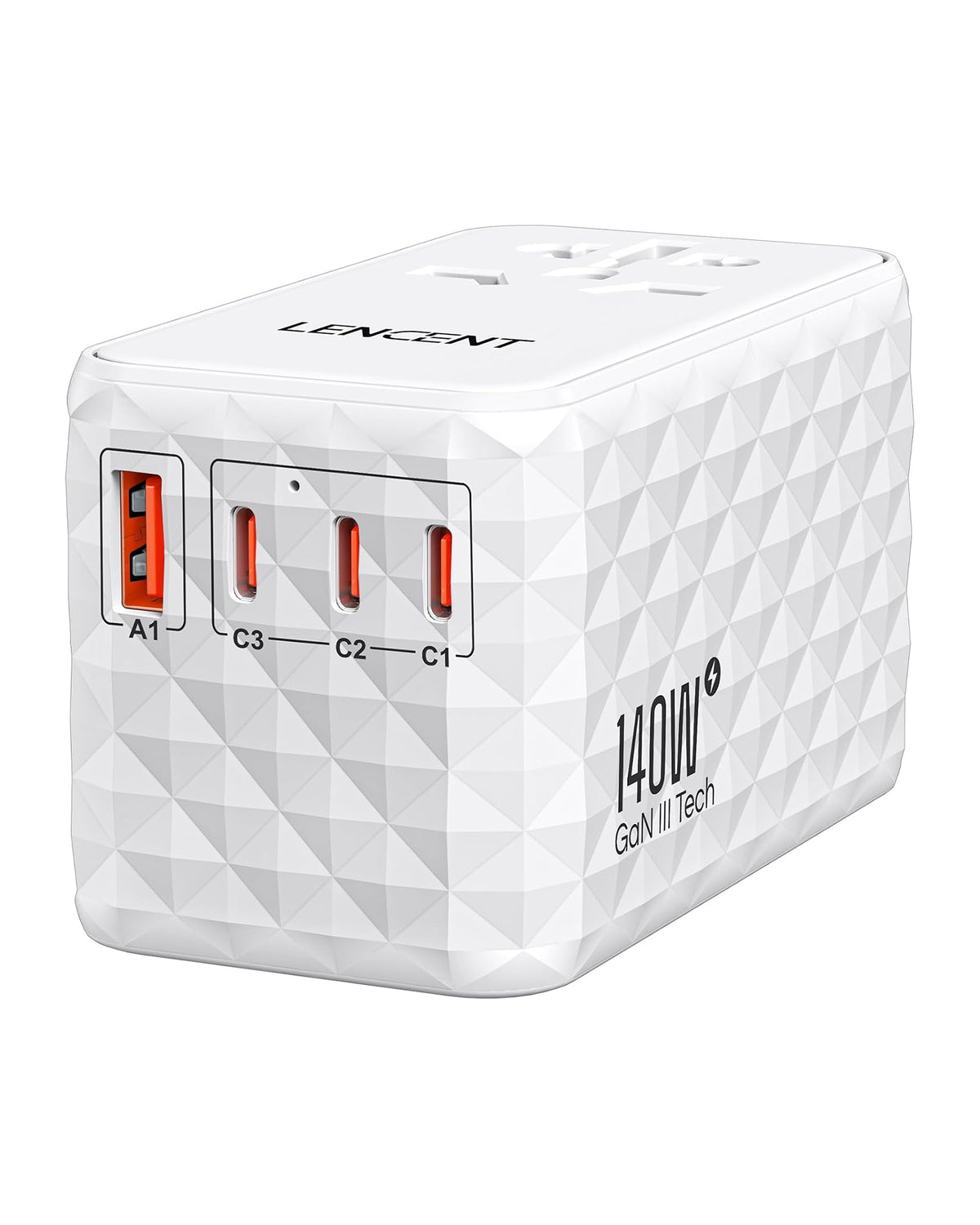 LENCENT PA055W 140W International Travel Adapter, GaN Universal Travel Adapter