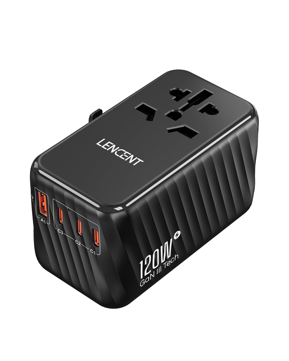 LENCENT International Travel Adapter, PA058B 120W GaN Universal Fast Charger