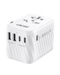 LENCENT Universal Travel Power Adapter, International AC Plug Adapter, 3 USB-A & 1 USB-C PD Fast Wall Charger, Type C/G/A/I - LencentComputers & Accessories