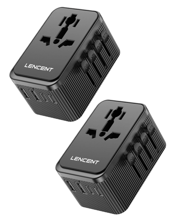 LENCENT Universal Travel Adapter, 28W International Travel Adapter Kit, 3C2A Worldwide Charger - LencentComputers & Accessories