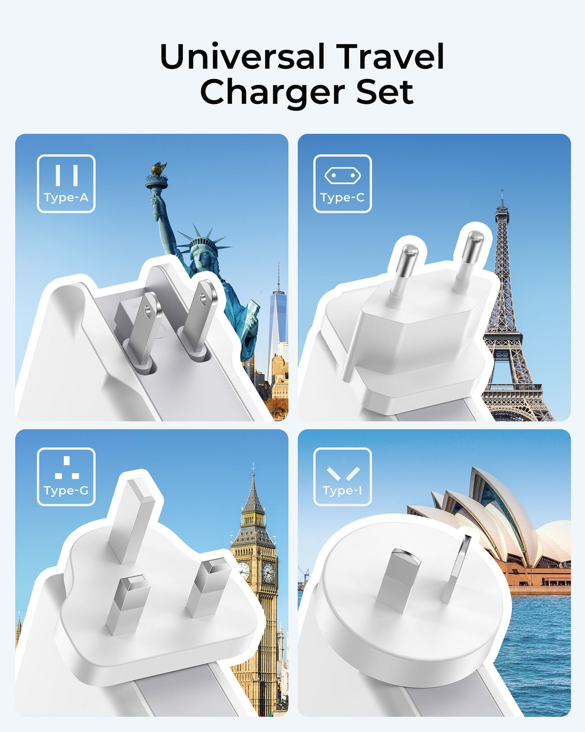 LENCENT PA001 2A2C Multiport International USB Wall Charger, 4 Port European Adapter
